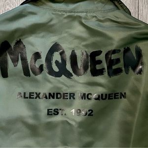 Brand new Men’s McQueen Graffiti Reversible Jacket in Black/Khaki